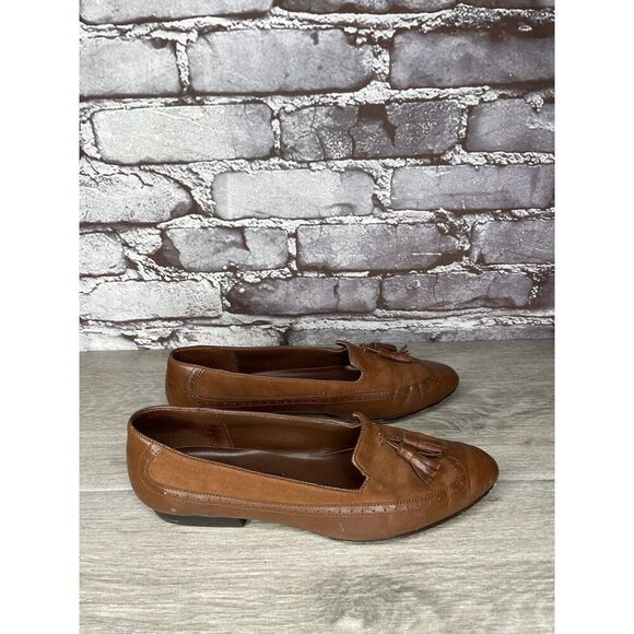Cappagallo Brown Leather Wingtip Tassel Loafer Shoes Women Sz 6M US - Picture 11 of 16